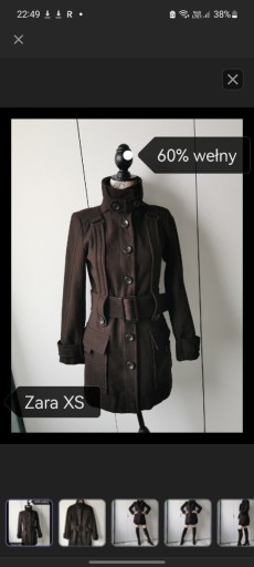 Zdjęcie oferty: Zara XS plaszcz brązowy stan bdb welna