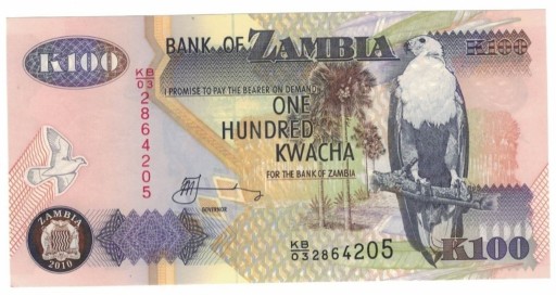 Zdjęcie oferty: Zambia - 100 Kwacha - 2010 r 