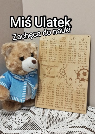 Zdjęcie oferty: Drewniana Tabliczka Mnożenia z Obrazkiem i Imienie