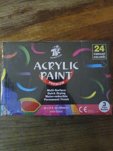 Zdjęcie oferty: Farby akrylowe, 24x59ml. 3 pędzelki gratis