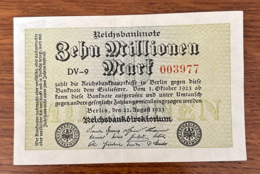 Zdjęcie oferty: Reischbanknote Niemcy 10 000 000 Marek 1923 rok