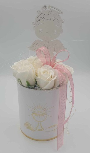 Zdjęcie oferty: Flowerbox na I Komunię Świętą, kwiaty mydlane 