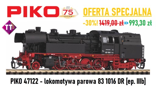 Zdjęcie oferty: PIKO 47122 - parowóz 83 1016 DR - OFERTA SPECJALNA