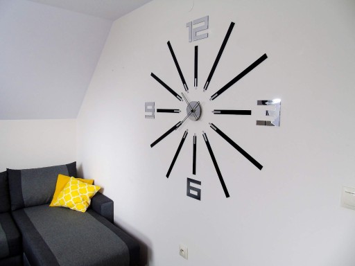 Zdjęcie oferty: Duży naklejany zegar do salonu , recepcji 115cm