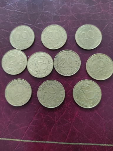 Zdjęcie oferty: Francja 20centymów 1963,64,67,68,76,80,81,82,88,91