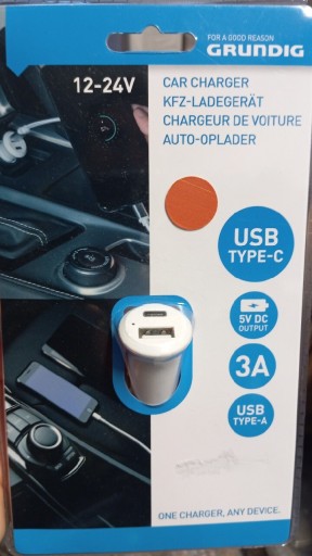 Zdjęcie oferty: Ładowarka samochodowa USB typ -c typ- a 3A 5v DC 