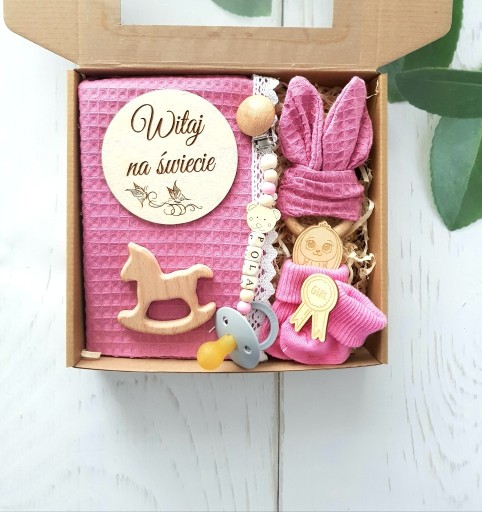 Zdjęcie oferty: Prezent dla niemowlaka Baby Gift Box wafel KOLORY