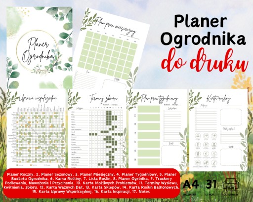 Zdjęcie oferty: Planer ogrodnika do druku pdf