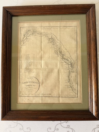 Zdjęcie oferty: Antyczna Mapa 1818 Północno-Zachodnie Wybrzeże Ameryki Unikat XIX Wiek