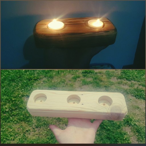 Zdjęcie oferty: Stojak z drewna na świeczki 