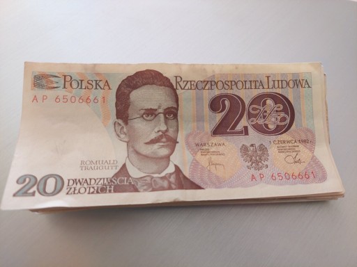 Zdjęcie oferty: Pieniądze papierowe 20 złotych z 1982 r