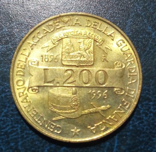 Zdjęcie oferty: Włochy 200 Lir 1996 rok