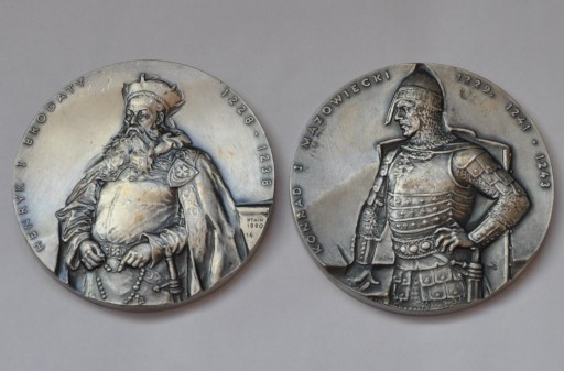 Zdjęcie oferty: 2 x medal - Henryk I Brodaty i Konrad I Mazowiecki