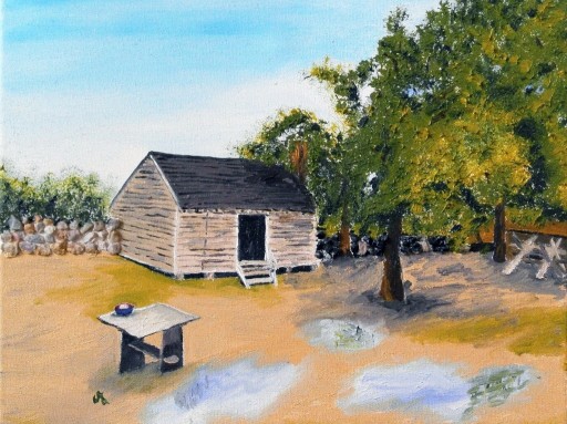 Zdjęcie oferty: Domek na wsi,obraz olejny