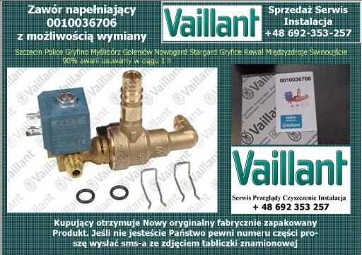 Zdjęcie oferty: Vaillant 0010036706 zawór napełniający napełniania