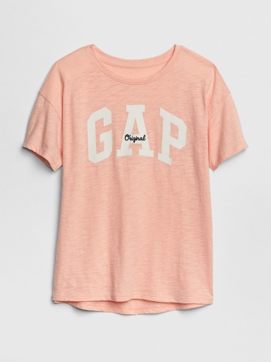 Zdjęcie oferty: GAP melanżowa koszulka z logo koralowa 8 9 lat