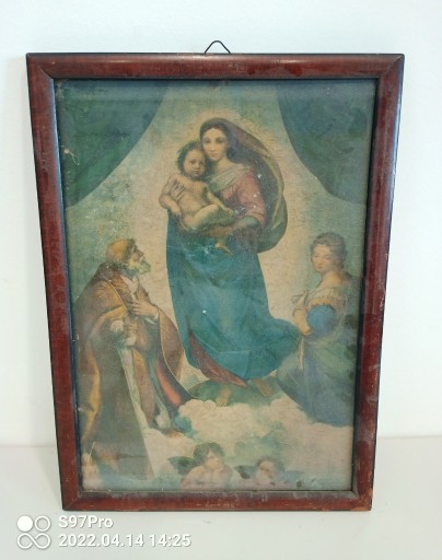 Zdjęcie oferty: Stary obrazek religijny ramka na fotografię 21x30 