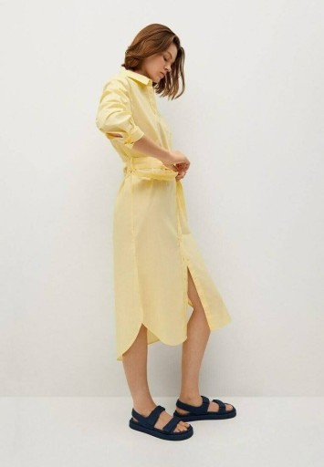 Zdjęcie oferty: Sukienka Koszulowa Oversize Żółta Wiązana XS