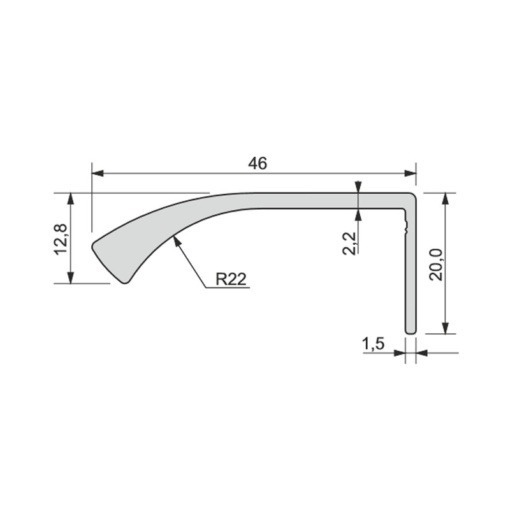 Zdjęcie oferty: Uchwyt krawędziowy Zobal U 21 aluminium L=896mm