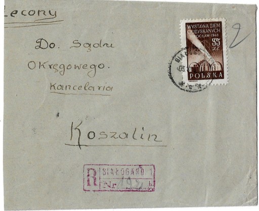 Zdjęcie oferty: Kopoerta z 1950r, rzadki znaczek nr 465 z 1948r 