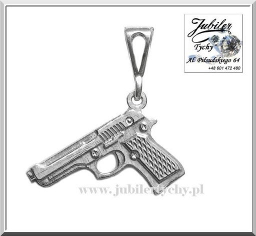 Zdjęcie oferty: Srebrny wisiorek pistolet srebrna zawieszka Ag 925