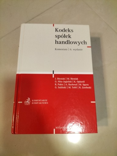 Zdjęcie oferty: Kodeks spółek handlowych, Komentarz, Bieniak, 2019
