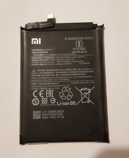 Zdjęcie oferty: Bateria Xiaomi Redmi Note 9 PRO BN53 oryginał