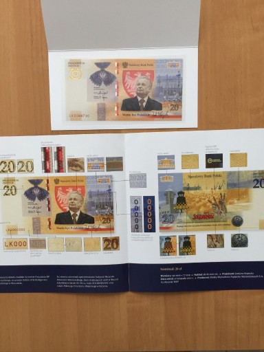 Zdjęcie oferty: 20 zł Lech Kaczyński banknot kolekcjonerski unc