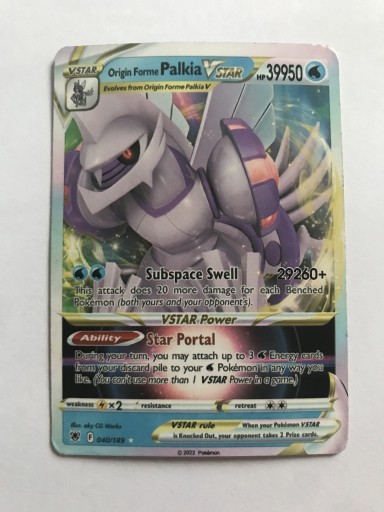 Zdjęcie oferty: Origin Forme Palkia V STAR - 040/189 - Pokemon