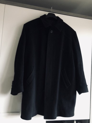 Zdjęcie oferty: Czarny męski płaszcz rozmiar L Gibaldi wełna