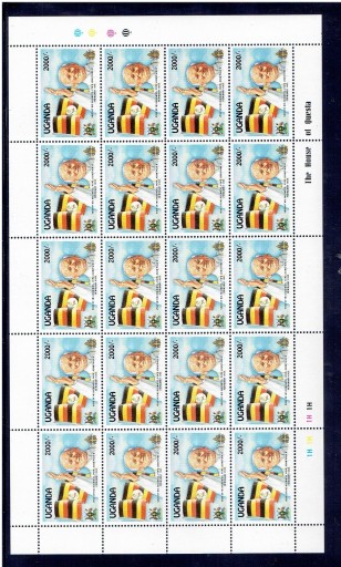 Zdjęcie oferty: Jan Paweł II Uganda 1993 arkusze 8 x 20 znaczków