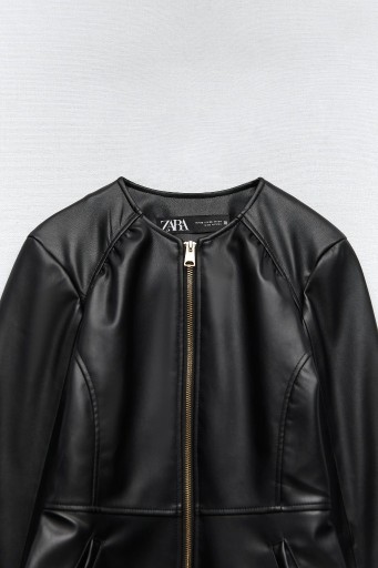 Zdjęcie oferty: ZARA taliowana kurtka ze sztucznej skóry XS czarna
