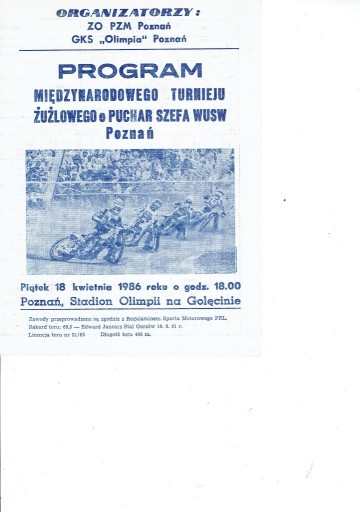Zdjęcie oferty: PUCHAR SZEFA WUSW w Poznaniu 1986 r/czysty/