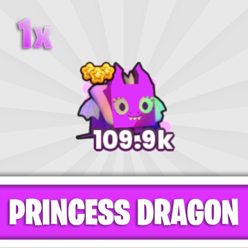 Zdjęcie oferty: 1X Rainbow Princess Dragon | Pet Simulator 99