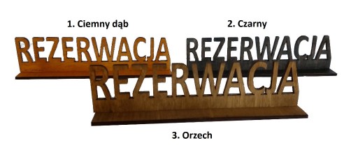 Zdjęcie oferty: Tabliczka rezerwacja sklejka komplet 5 szt 