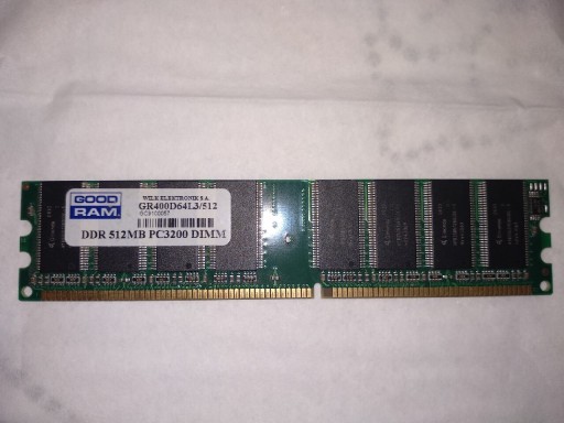 Zdjęcie oferty: GOODRAM RAM 512 MB DDR PC-3200 