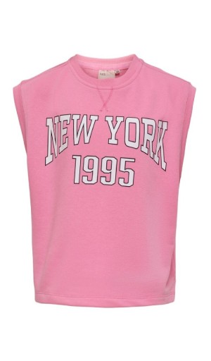 Zdjęcie oferty: Różowa bluza bez rękawów KIDSONLY z logo NEW YORK