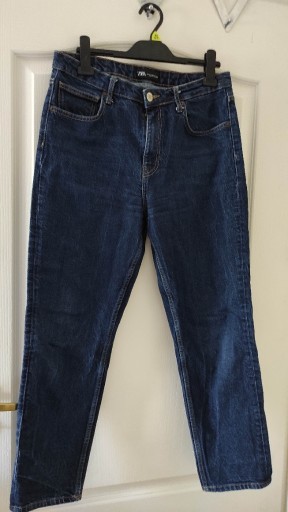 Zdjęcie oferty: Granatowe spodnie jeans Zara wysoki stan r.42 xl