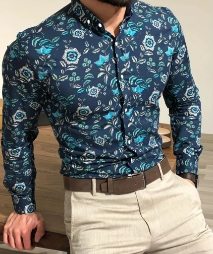 Zdjęcie oferty: Nowa męska koszula w kwiaty XL