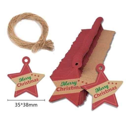 Zdjęcie oferty: Etykieta zawieszka Święta Merry Christmas 20szt