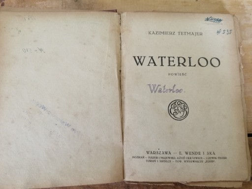 Zdjęcie oferty: Stara książka WATERLOO