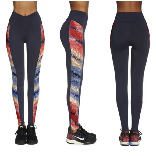 Zdjęcie oferty: Damskie sportowe Legginsy Rainbow granat XL