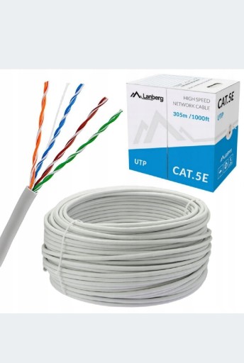Zdjęcie oferty: Kabel sieciowy lanberg UTP skrętka 305m kat5e