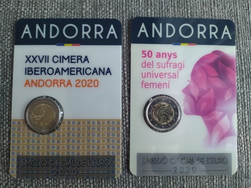 Zdjęcie oferty: Niski numer!! 2 x 2 euro okol. Andora Andorra 2020