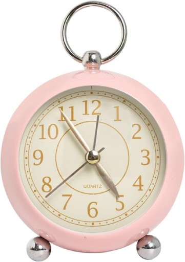 Zdjęcie oferty: Zegar budzik, różowy, na baterie.