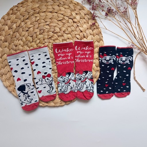 Zdjęcie oferty: Skarpetki 3 pak 101 dalmatyńczyków pieski 22 23 24