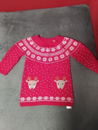 Zdjęcie oferty: Śliczny świąteczny sweterek dla dziewczynki