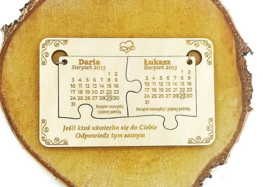 Zdjęcie oferty: Brelok puzzle dla par kalendarz