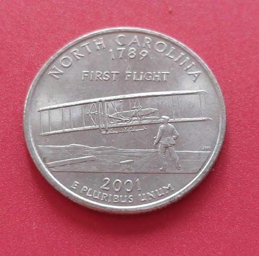 Zdjęcie oferty: Moneta 1/4 dolara USA - 2001. North Karolina 1789.