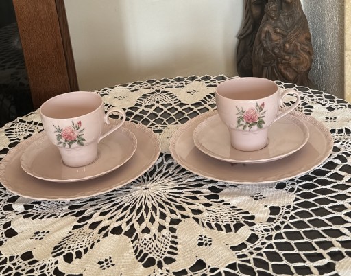 Zdjęcie oferty: Trio. Zestaw z różowej porcelany Hutschenreuther